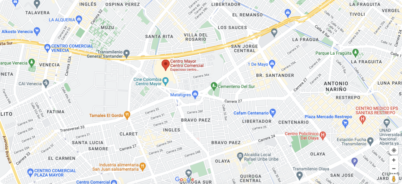 Mapa con la Ubicación de la Tienda